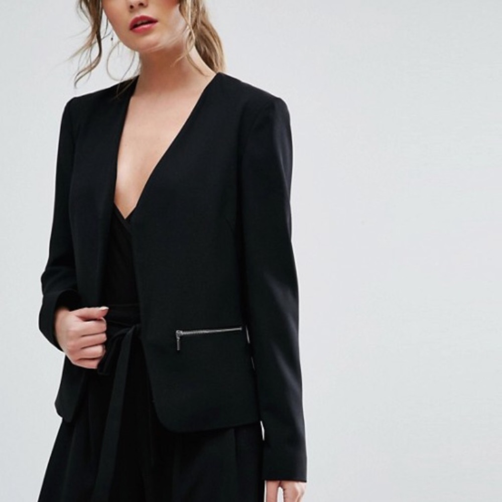Asos New Look zip detail blazer